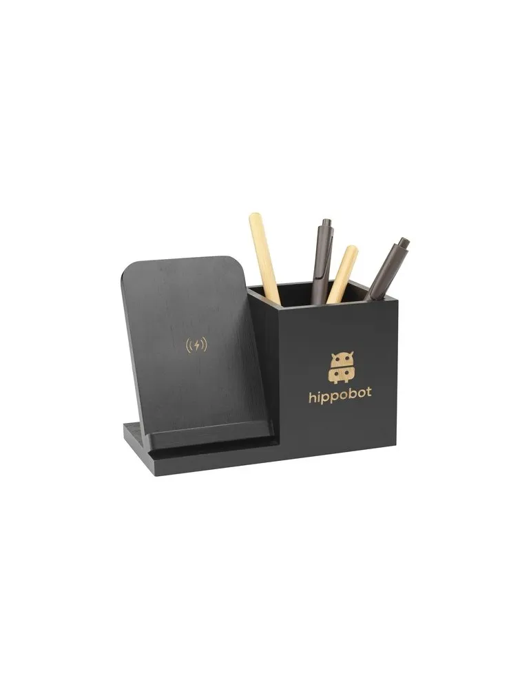 Bamboo Boss 15W support de charge/porte-stylo personnalisable avec votre logo