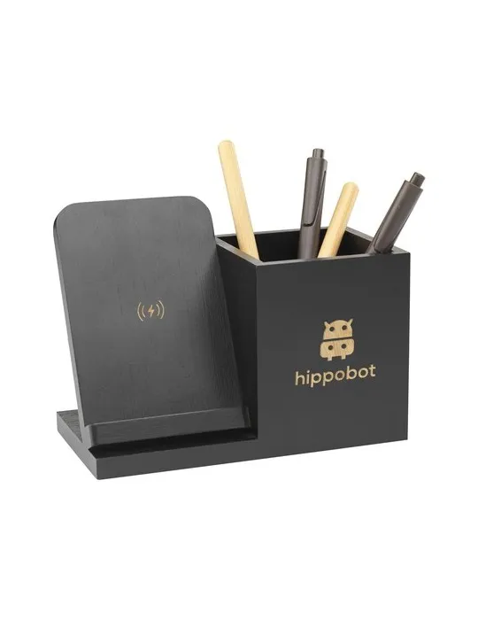 Bamboo Boss 15W support de charge/porte-stylo personnalisable avec votre logo