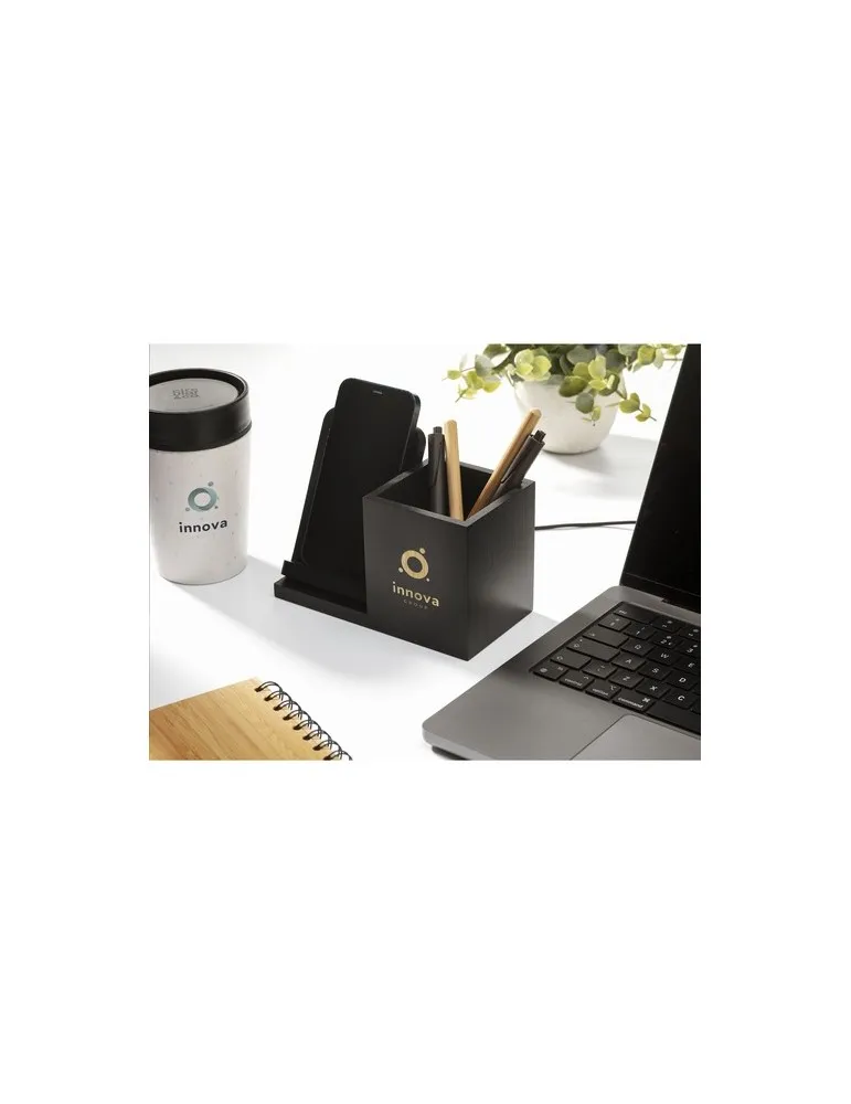 Bamboo Boss 15W support de charge/porte-stylo personnalisation sur mesure