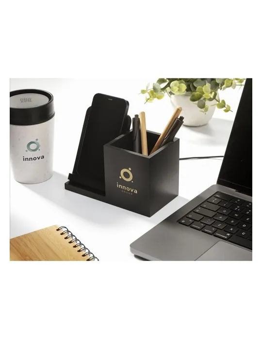 Bamboo Boss 15W support de charge/porte-stylo personnalisation sur mesure