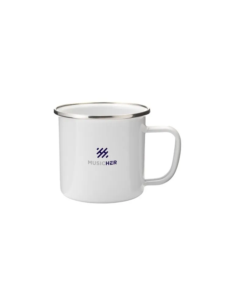 Retro Silver Mug en Émail 350 ml personnalisation rapide en France