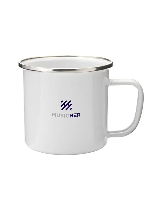 Retro Silver Mug en Émail 350 ml personnalisation rapide en France