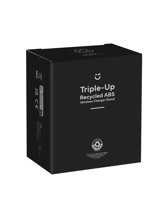 Triple-Up RCS Recycled ABS Wireless Charger Stand impression haute définition