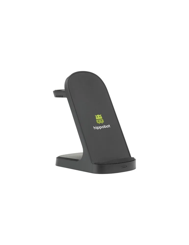 Triple-Up RCS Recycled ABS Wireless Charger Stand objet promotionnel éco-responsable