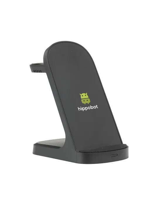 Triple-Up RCS Recycled ABS Wireless Charger Stand objet promotionnel éco-responsable