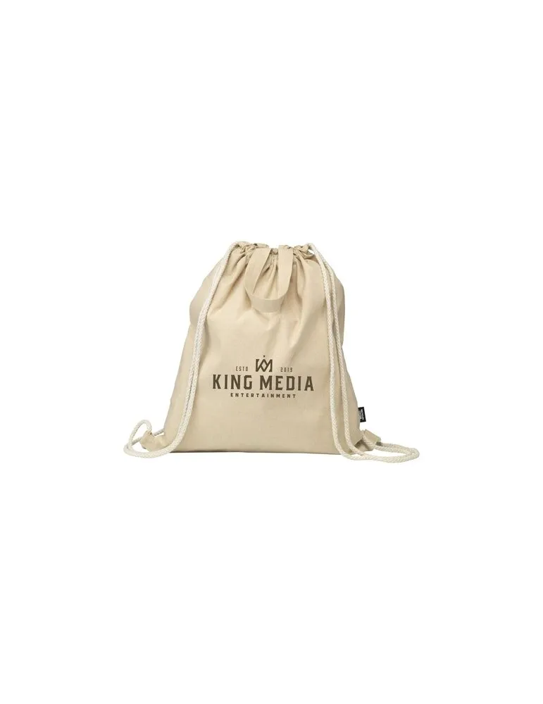 GRS Recycled Cotton PromoBag Plus (180 g/m²) sac à dos personnalisable avec votre logo