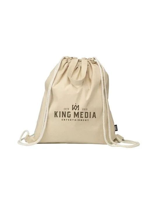 GRS Recycled Cotton PromoBag Plus (180 g/m²) sac à dos personnalisable avec votre logo