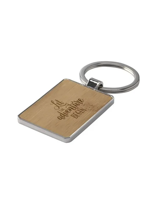 Bamboo Key Rectangle porte-clés marquage laser ultra précis