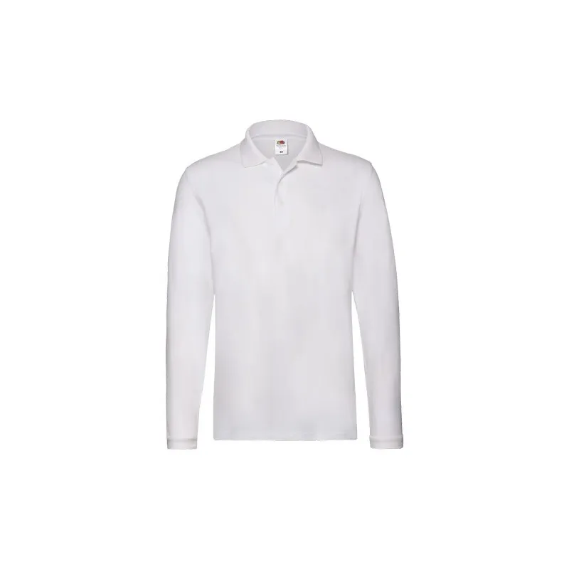 Polo Long Sleeve Premium Adulte Personnalisé - Fruit Of The Loom Matières : PET Couleurs : noir impression haute définition