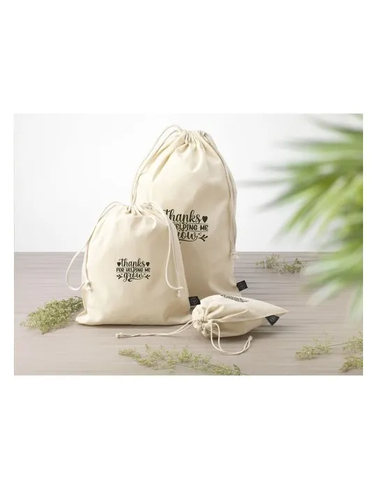 Gift Pouch Naturel GRS Recycled Cotton (150 g/m²) S