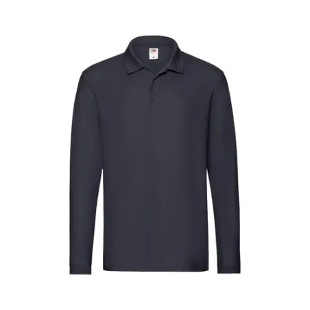 Polo Long Sleeve Premium Adulte Personnalisé - Fruit Of The Loom Matières : PET Couleurs : bleu goodies personnalisé en stock