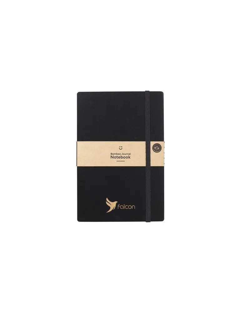 Bamboo Journal Naked Spine Notebook Black A5 objet promotionnel éco-responsable