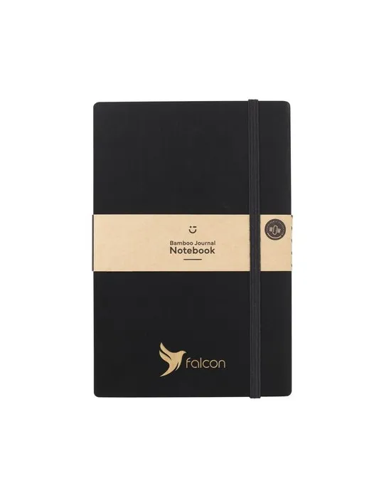 Bamboo Journal Naked Spine Notebook Black A5 objet promotionnel éco-responsable