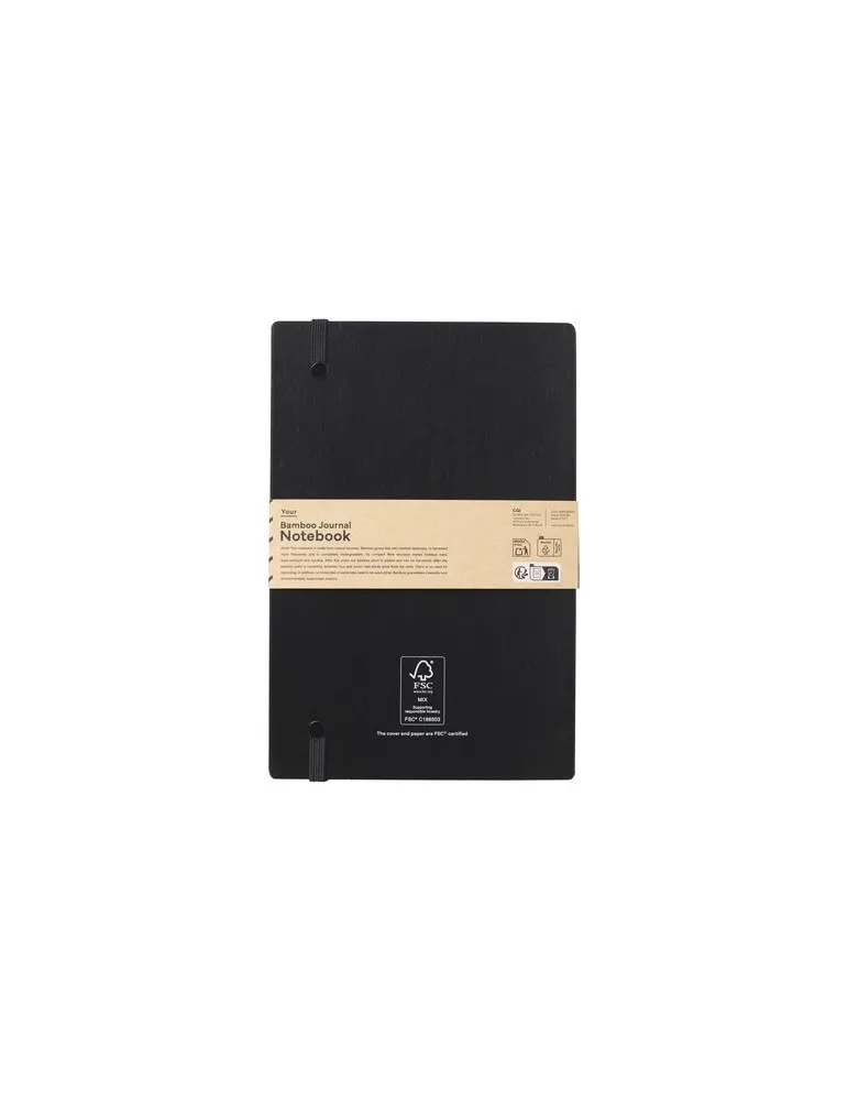 Bamboo Journal Naked Spine Notebook Black A5 cadeau collaborateur premium