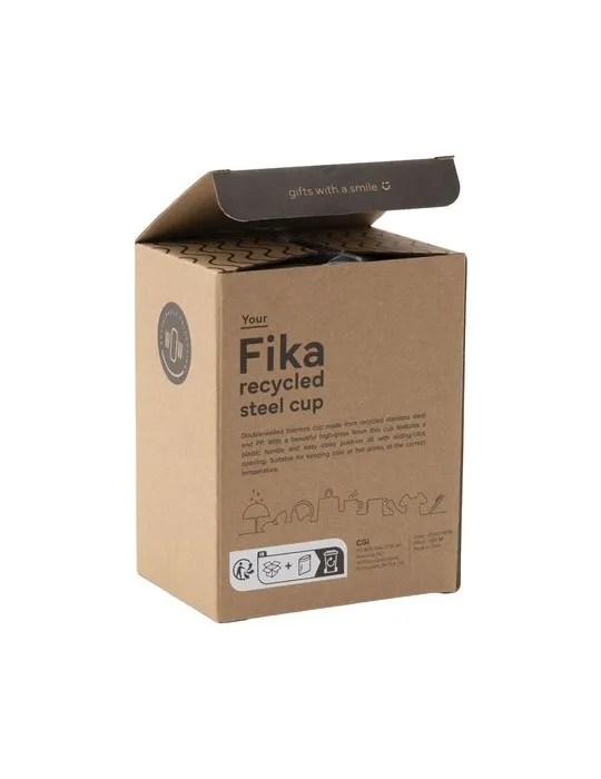 Fika RCS Recycled Steel Cup 400 ml gobelet thermos goodies publicitaire événementiel