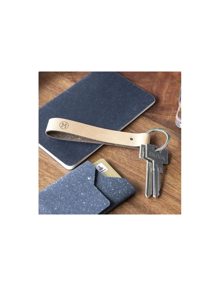 Recycled Leather Keyring porte-clés personnalisable avec votre logo