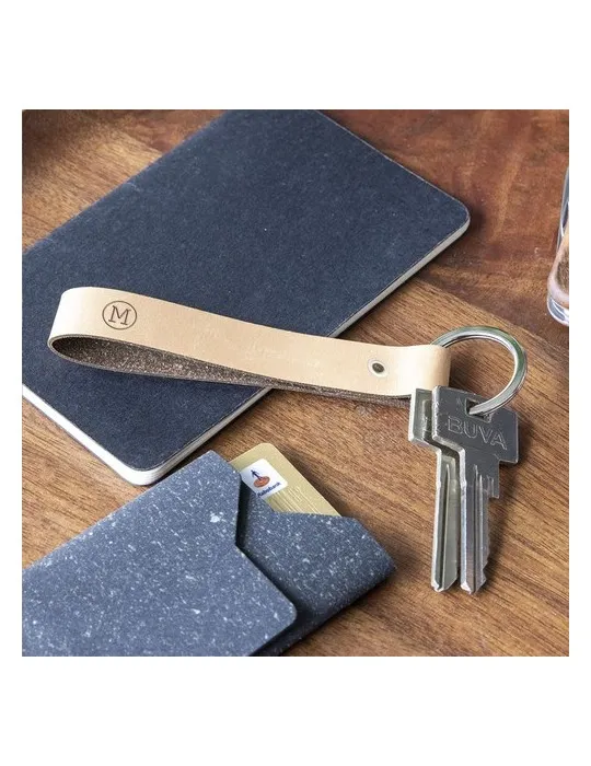 Recycled Leather Keyring porte-clés personnalisable avec votre logo