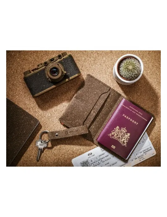 Recycled Leather Keyring porte-clés cadeau entreprise pas cher