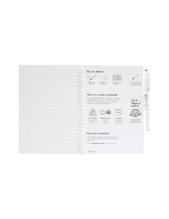 MOYU Erasable Stone Paper Notebook SoftCover 18 pages personnalisation rapide en France