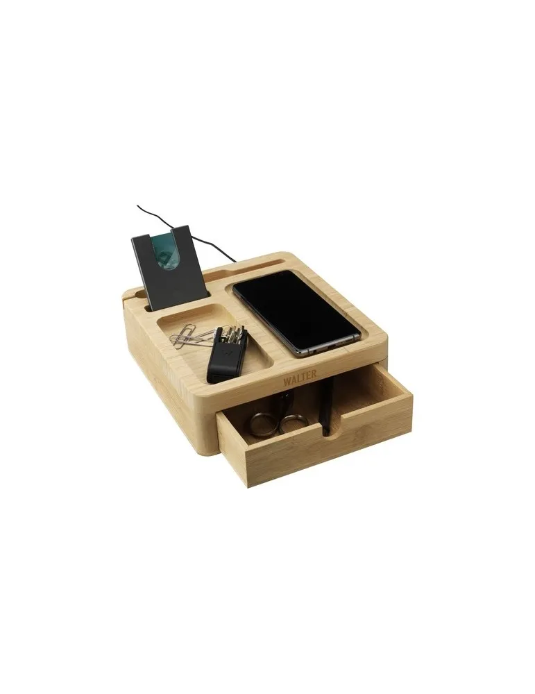 Walter Bamboo Big Dock 15W organisateur et chargeur cadeau entreprise pas cher