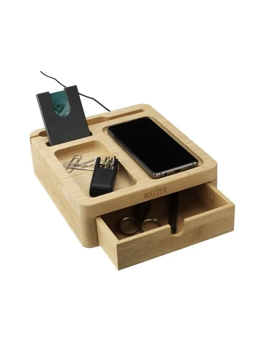 Walter Bamboo Big Dock 15W organisateur et chargeur cadeau entreprise pas cher
