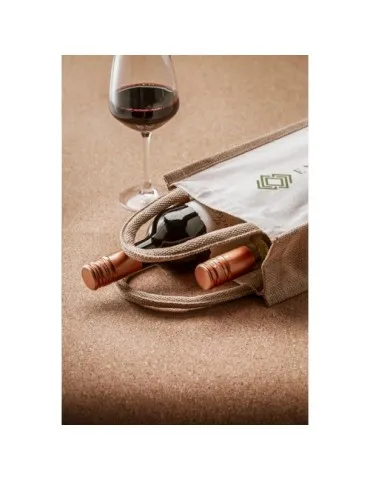 Jute Canvas Double Wine Bag sac à vin 2