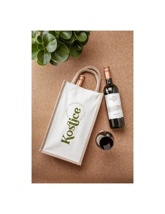 Jute Canvas Double Wine Bag sac à vin