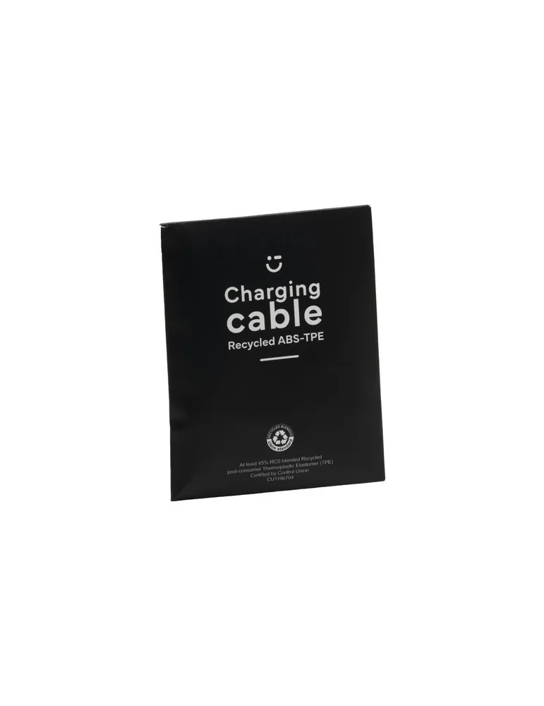 Charging Cable RCS Recycled ABS-TPE câble de charge objet promotionnel éco-responsable