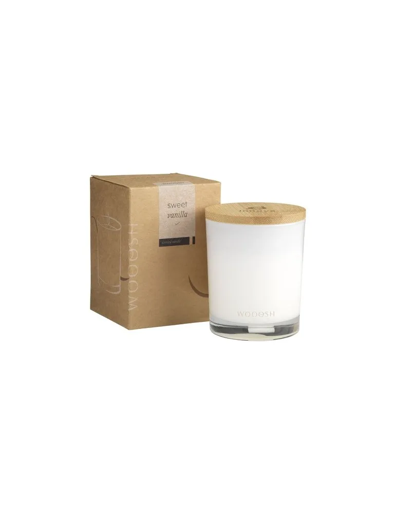 Wooosh Scented Candle Sweet Vanilla bougie parfumée personnalisable avec votre logo