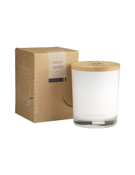 Wooosh Scented Candle Sweet Vanilla bougie parfumée personnalisable avec votre logo