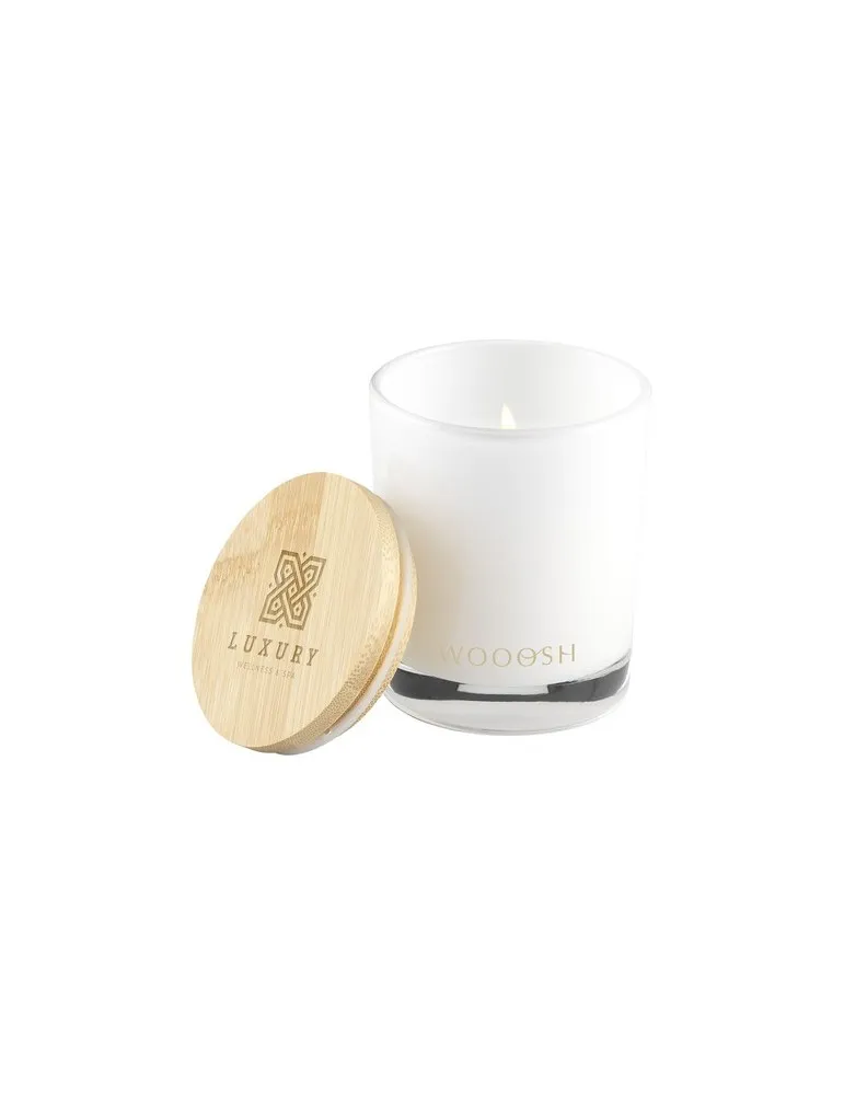 Wooosh Scented Candle Sweet Vanilla bougie parfumée cadeau client original