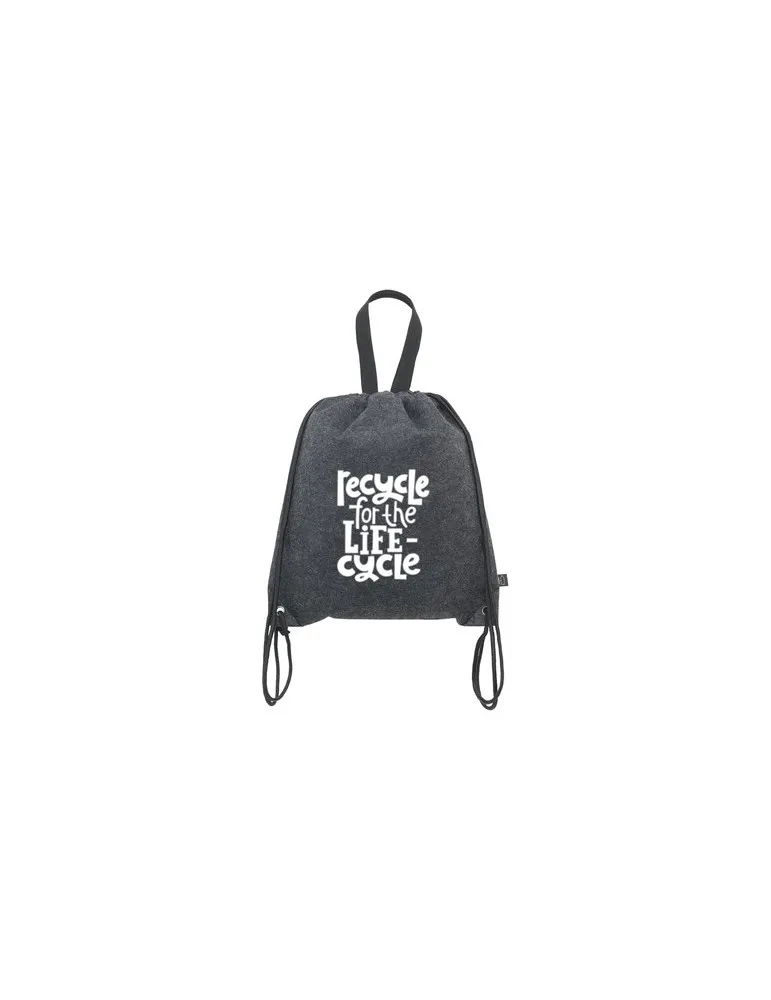 GRS RPET Felt PromoBag Plus sac à dos marquage laser ultra précis