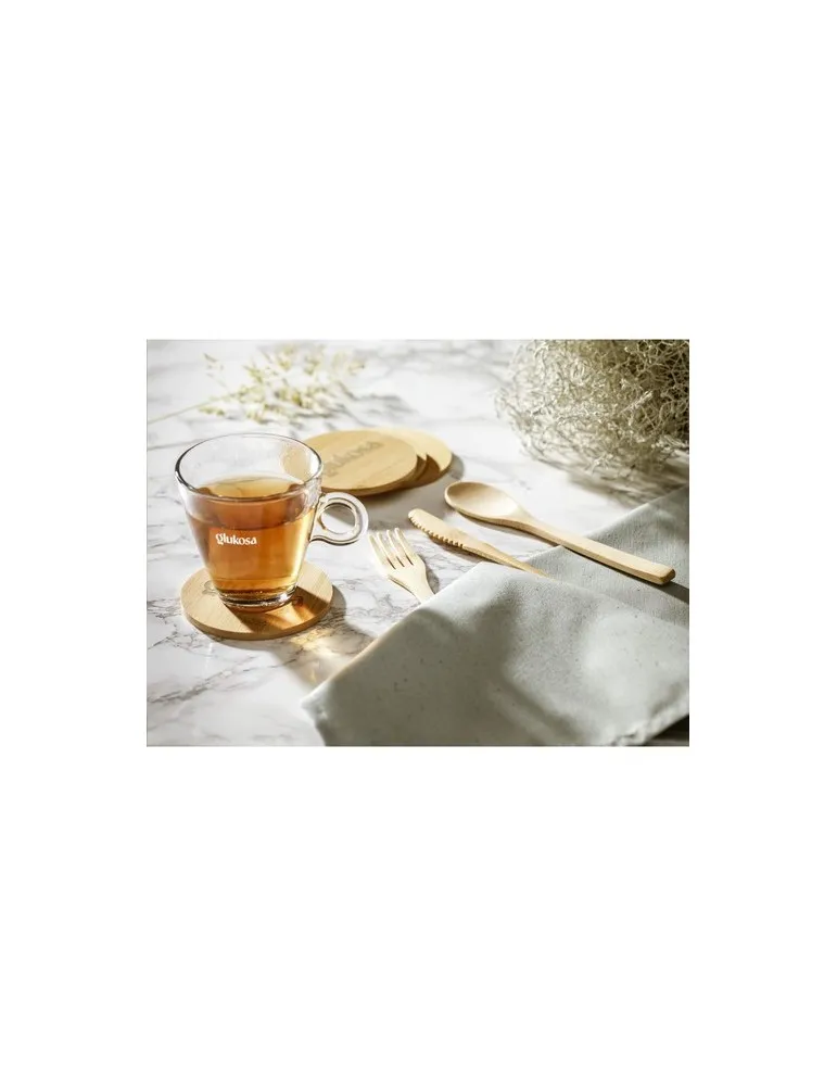 Bamboo Coaster Set sous-verres cadeau entreprise pas cher