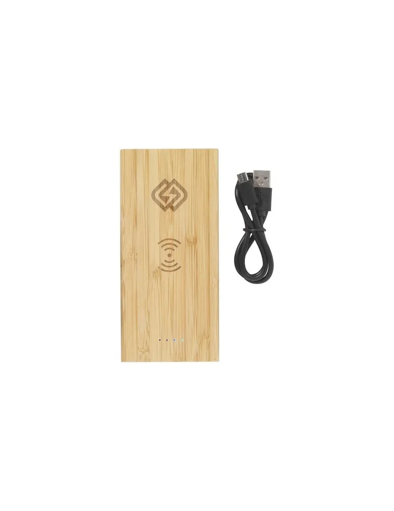 Bamboo 8000 Wireless Powerbank chargeur sans fil objet promotionnel éco-responsable