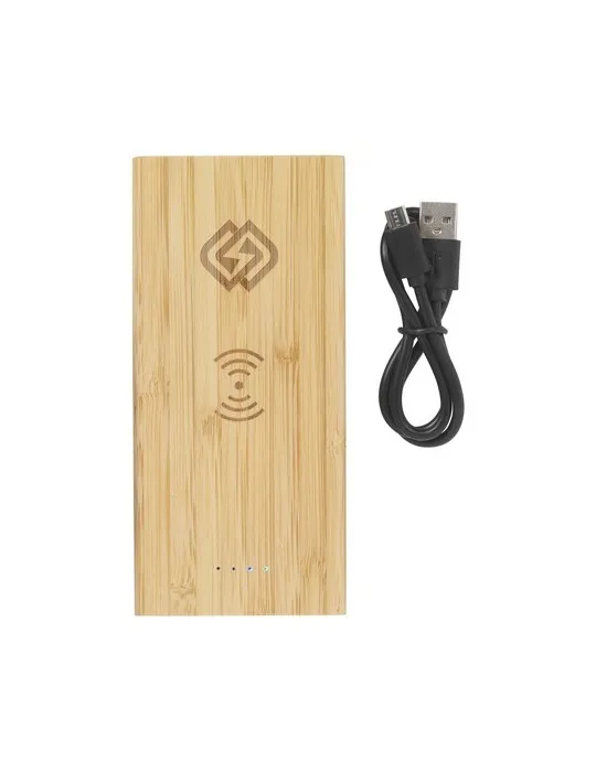 Bamboo 8000 Wireless Powerbank chargeur sans fil objet promotionnel éco-responsable