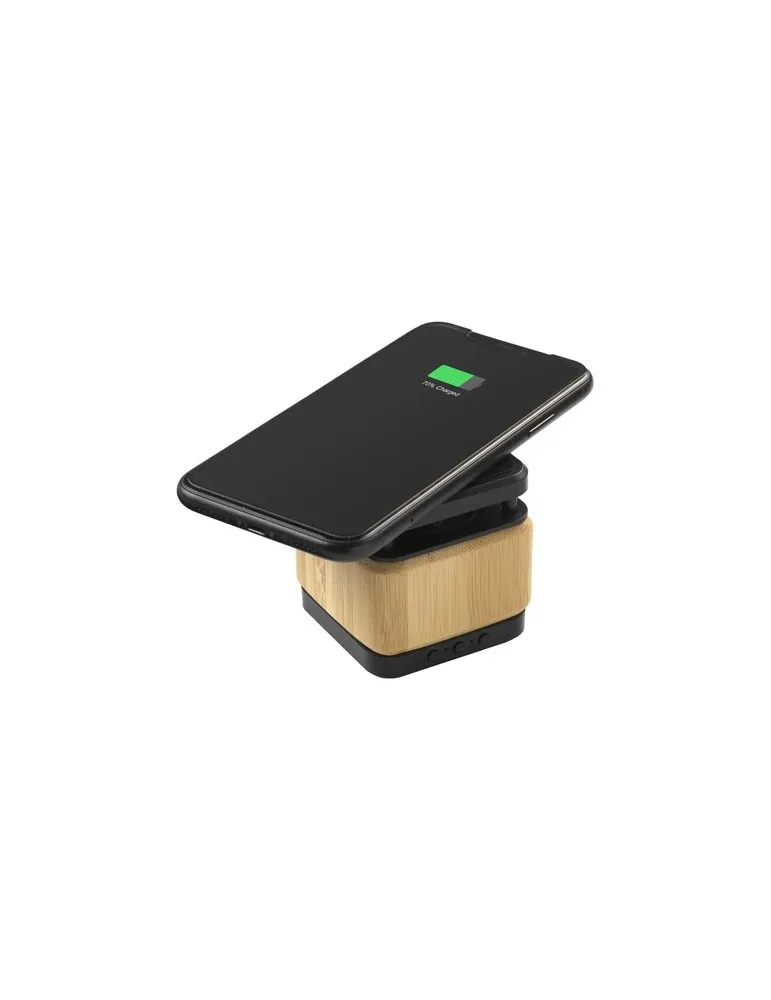 Bamboo Block Speaker avec chargeur sans fil