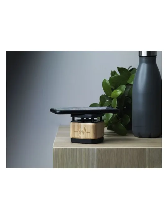 Bamboo Block Speaker avec chargeur sans fil