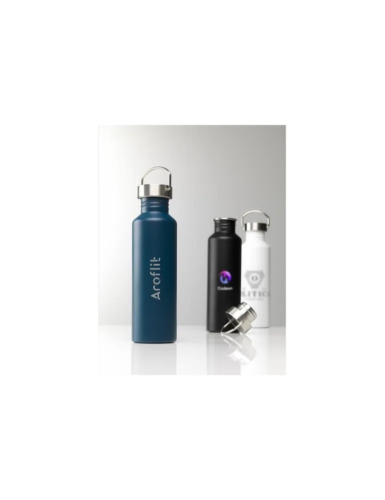 Nebraska RCS Recycled Steel 800 ml single wall objet publicitaire robuste