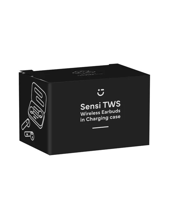Sensi TWS Écouteurs sans fil dans un étui de charge marquage laser ultra précis