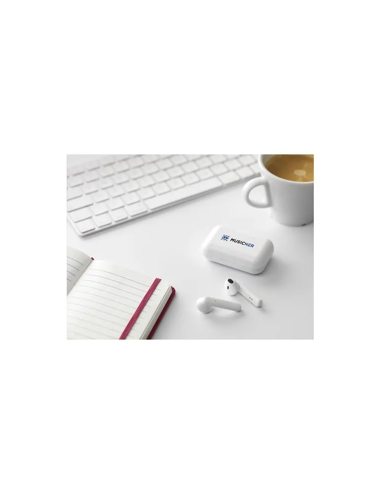 Sensi TWS Écouteurs sans fil dans un étui de charge objet promotionnel éco-responsable