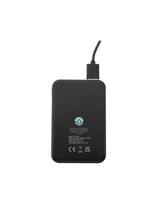 Compact 5000 RCS Recycled ABS Powerbank personnalisable avec votre logo
