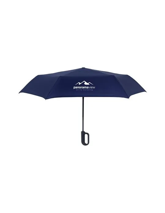 Carabiner RCS RPET parapluie pliable 21 inch objet promotionnel éco-responsable