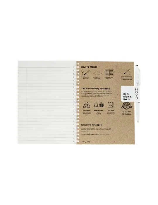 MOYU Erasable Stone Paper Notebook CraftCover 18 pages goodies publicitaire événementiel