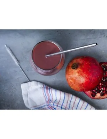 Reusable 1 piece ECO Straw Set paille acier inoxydable 2