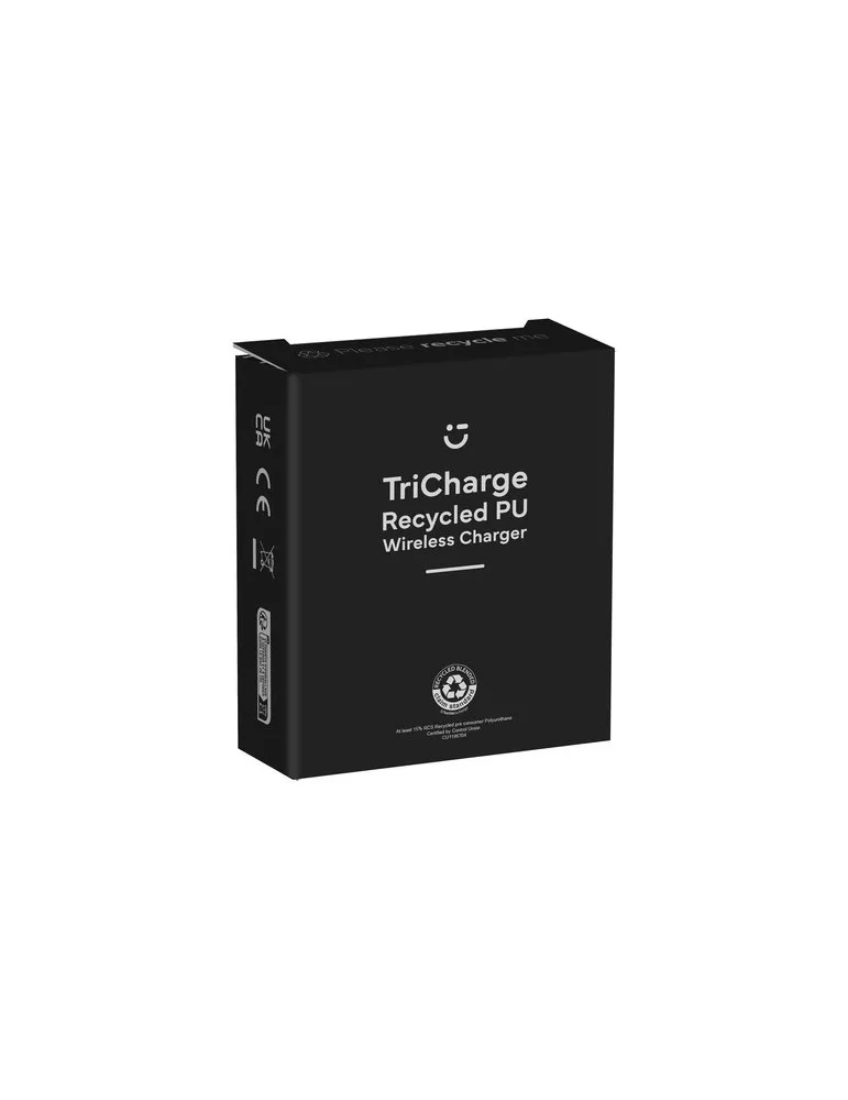 TriCharge Recycled PU Wireless Charger chargeur cadeau collaborateur premium