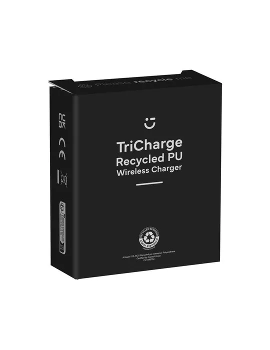 TriCharge Recycled PU Wireless Charger chargeur cadeau collaborateur premium