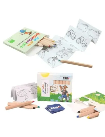 Set 6 crayons avec jeu de mémo à colorier 2