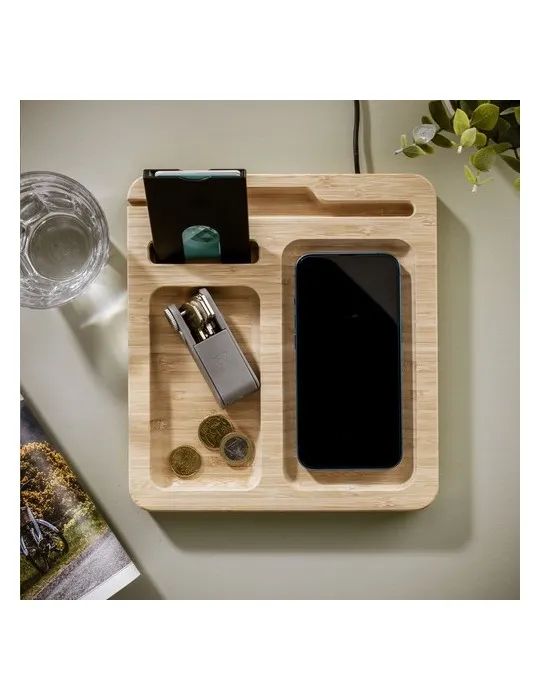 Walter Bamboo Single Dock 15W organisateur et chargeur