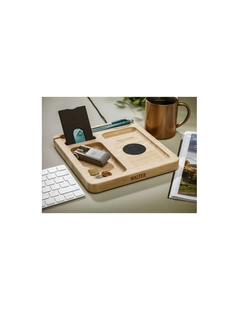 Walter Bamboo Single Dock 15W organisateur et chargeur impression haute définition