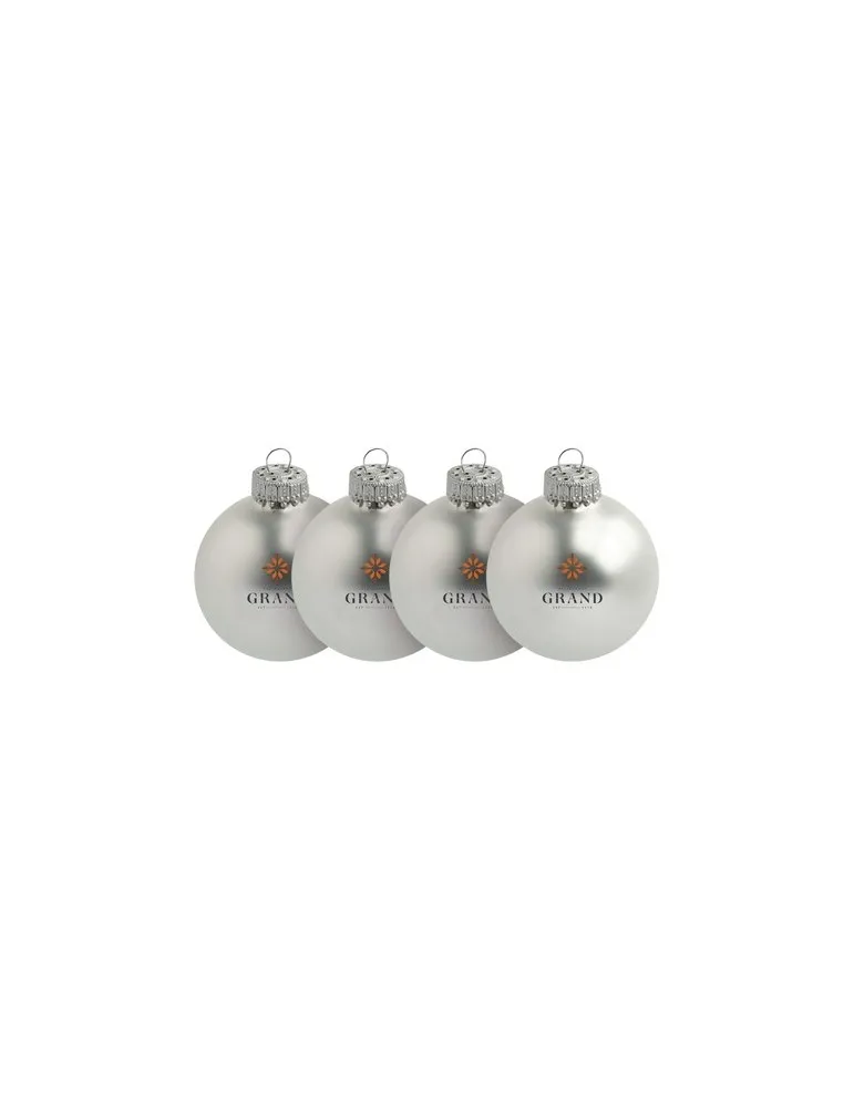 Boule de Noël Ø 6 cm - lot de 4 - Made in Europe marquage laser ultra précis